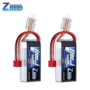 Zeee 7.4V 2200mAh 50C LiPo Battery 2S T Plug for RC Car Truck Buggy $20.5/lot + Free Shipping