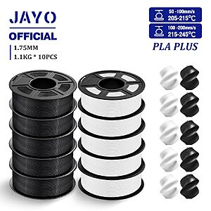 JAYO 11KG PLA+  PLA Plus 3D Printer Filament 1.75mm 10 Rolls 1.1KG/Spool $89.6 + Free Shipping