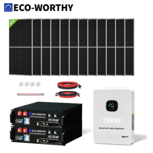 ECO-WORTHY 10KW Output 9.36KWH Off-Grid Home Solar System Complete Kit $3400 + Free Shipping