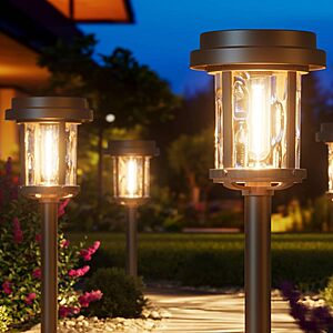 XMCOSY+ Solar Pathway Lights, Solar Lights Outdoor Waterproof IP65, 20 LM Bright Glass Outside Light $25.99
