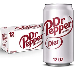 12-Pack 12 fl oz Diet Dr Pepper Soda 2 for $9.16 w/ S&S + Free Shipping
