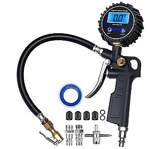 [Limited Deal]DigitPro Digital Tire Pressure Gauge with Inflator, 3-250 PSI Air Compressor Accessories with Air Chuck Quick Connect Coupler