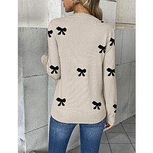 Zeagoo Women's 2026 Fall V Neck Sweaters Long Sleeve Tops $12.99