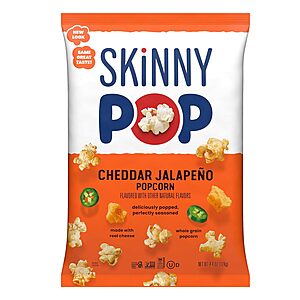 4.4-Oz SkinnyPop Cheddar Jalapeño Popcorn $1.84 w/ S&S + Free Shipping w/ Prime or on $35+