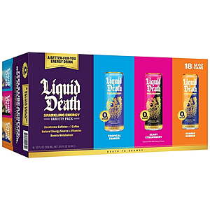 Select Sam's Club Locations: 18-Pack 12-Oz Liquid Death Sparkling Energy Variety Pack $9.91