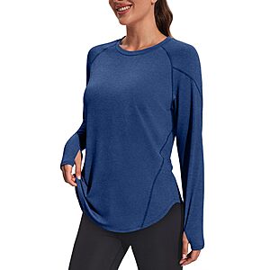 NIASHOT Women's Long Sleeve UPF 50+ Workout Tops (Various) $6.99 + Free Shipping w/ Prime or on $35+