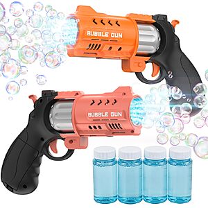 2-Pack EagleStone Revolver Bubble Guns for Kids w/ LED Light Up & 4 Bubble Solution Bottles  $9.49 + Free Shipping w/ Prime or on $35+