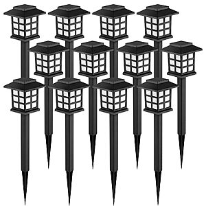 [Prime] 12-Pack GIGALUMI Solar Outdoor Pathway Lights (Warm White) $13.19 + Free Shipping
