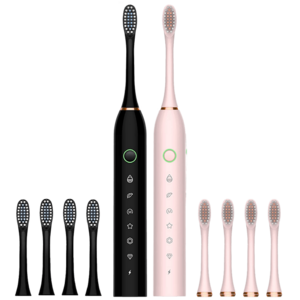 2-Pack: Ultrasonic Rechargeable Toothbrush Set with 8 Total Brush Heads $15 + Free Shipping