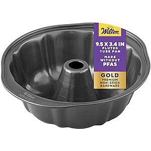 [AC] $12.24 | Wilton Gold Non-Stick Fluted Tube Cake Pan - 9.49 x 3.37 Inches at Amazon