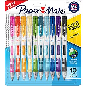 10-Count Paper Mate Clearpoint 0.7mm HB #2 Mechanical Pencils (Assorted) $9.50 w/ S&S + Free Shipping w/ Prime or on $35+