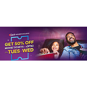 AMC Theatres: 50% Off Movie Tickets & Small Combos Every Tuesday & Wednesday (AMC Stubs Members)