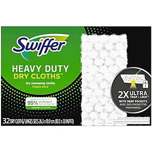 [SnS, AC] $29.11 | 3 × 32-Count Swiffer Sweeper Heavy Duty Dry Multi-Surface Cloth Refills ($9.70 each) at Amazon