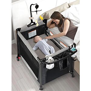 BIUSIKAN Portable Baby Bedside Sleeper Crib Bassinet (Pack and Play with Bassinet or 3-in-1 Baby Bassinet) $72.99 + Free Shipping