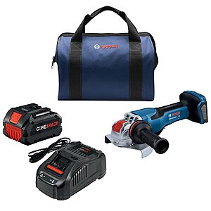 Bosch GWX18V-13PB14 PROFACTOR™ 18V X-LOCK 5 – 6 In. Angle Grinder with No Lock-On Paddle Switch and (1) CORE18V® 8 Ah High Power Battery $365