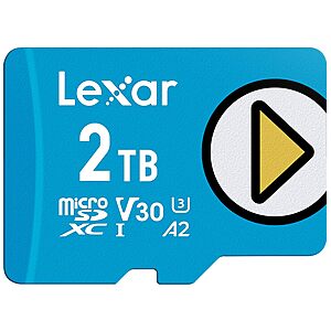 Lexar 2TB Play Blue Micro SD Card, UHS-I, C10, U3, V30, A2, 4K, Up to 160MB/s microSDXC Memory Card $279.99