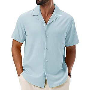 Cotrasen Men's Short Sleeve Button Down Shirts $12.99