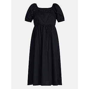 Time & Tru Women's Cotton Back Tie Midi Dress w/ Short Puff Sleeves (Sizes XS-4X, Black) $6.73 + Free S&H w/ Walmart+ or on $35+