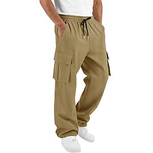 Runcati Men's Cargo Joggers w/ Elastic Waist & Multi Pockets (various) $11.99 + Free Shipping w/ Prime or on $35+