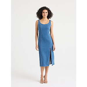 Sofia by Sofia Vergara Women's: Mock Denim Knit Dress (Sizes XS-4X, Dawn Blue) $12.38 + Free S&H w/ Walmart+ or on $35+