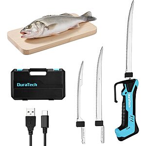 Prime: 12V Duratech Electric Fillet Knife Set w/ 8" & 10" Blades and Carry Case $34.79 + Free Shipping