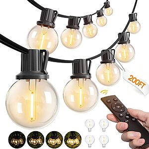 200' addlon Dimmable Outdoor Globe LED String Lights w/ Remote $29.98 + Free Shipping