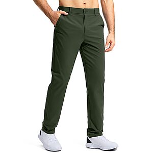 Pudolla Men's Golf Pants: 30"/32"/34" Lightweight Quick Dry Casual Slacks Trousers with Pockets $17.99