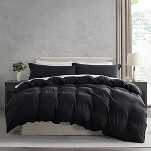 Nestl Twin/Twin XL 2-Piece Duvet Cover Set w/ Zipper Closure (Black) $14.22 + Free Shipping w/ Prime or on $35+