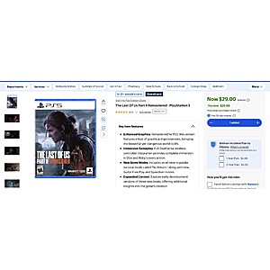 The Last Of Us Part II Remastered - PlayStation 5 $29
