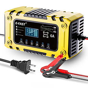 Sentryse 6A Smart Car Battery Charger, Trickle Charger 12V Fully Automatic Battery Maintainer $19.99