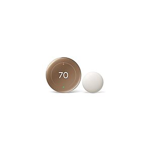 Google Nest Learning Thermostat (4th gen) + Nest Temperature Sensor (2nd gen) - Gold $189.99