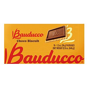 18-Pack Bauducco Choco Biscuit Cookies (4 per Pack) $7.14 + Free Shipping w/ Prime or on $35+