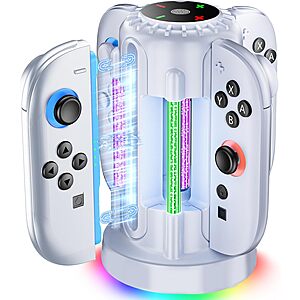 Fegliea 4-in-1 Charging Dock for Nintendo Switch 2 w/ LED Ligh (White or Black) $4.99 + Free Shipping w/ Prime or on $35+
