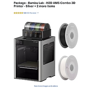 Package - Bambu Lab - H2D AMS Combo 3D Printer - Silver + 2 more items $1399.99 Beatbuy.com