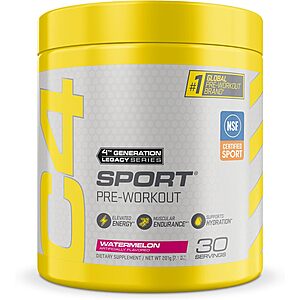 30-Serving Cellucor C4 Sport Pre-Workout Powder w/ 135mg Caffeine & Creatine Monohydrate (Watermelon) $14.62 w/ S&S + Free Shipping w/ Prime or on $35+