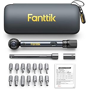 Fanttik WB10 Nova 1/4" Mini Click Bike Torque Wrench Set w/ 14 Bits, 1.47-7.37 ft-lb (2-10 Nm) $59.99 + Free Shipping