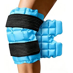 WORLD-BIO Reusable Knee Ice Pack Wrap w/ Straps for Hot & Cold Therapy (Light Blue) $9.99 + Free Shipping w/ Prime or on $35+