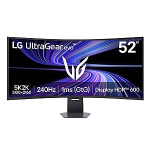 LG 52G930B-B 52-inch Ultragear evo G9 5K2K (5120x2160) Curved Gaming Computer, 240Hz, 1ms $1499.99