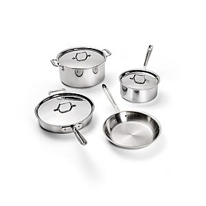 All-Clad D3® Stainless Steel 7 Piece Cookware Set- Made in USA- Includes Frying Pans, Saucepan, Sautépan, Stockpot - Professional Grade -Oven Safe & Induction Compatible $399.99