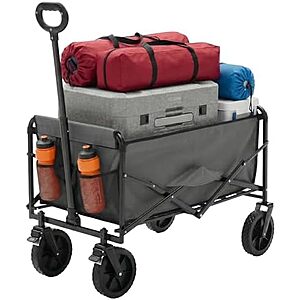 102-L NEWBULIG Collapsible Wagon Cart w/ Lockable Wheels & Adjustable Handle (Gray) $37.99 + Free Shipping