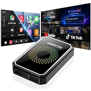 [Prime, AC] $59.99* | 4-in-1 LAMTTO Wireless CarPlay & Android Auto Adapter w/ Gemini AI & Streaming Apps at Amazon