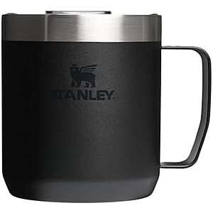 $15* | 12-Oz STANLEY Stainless Steel Everyday Camp Mug (Black) at Amazon