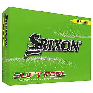 12-Count Srixon Soft Feel Golf Balls, Soft Feel (Yellow) $16.78 + Free Shipping w/ Prime or on $35+