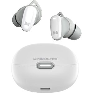 Monster N-Lite 206 Bluetooth 5.4 Wireless Earbuds (White) $12.58 + Free Shipping w/ Prime or on $35+