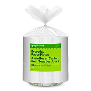 YMMV: Amazon Basics Everyday Paper Plates, 8.62 Inch, Disposable, 200 Count,$8.48 S&S CLIP Q