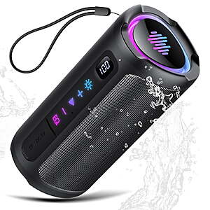 Bluetooth Speaker, Portable Wireless Speakers with Led Light, Bluetooth 5.4, 30H Playtime, Enhanced Bass, IPX7 Waterproof, Outdoor Speaker. $19.89