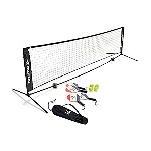 Woot - FILA Accessories Pickleball paddle set comes with a 10ft net, 4 regulation size outdoor pickleballs, 4-pack wood paddles, and a carry bag - $39.99