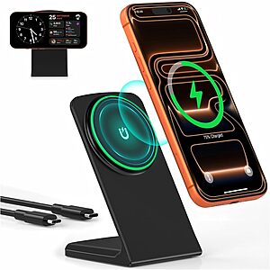 Wireless Magnetic Charger Stand for iPhone and Samsung $5.53