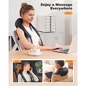 KNQZE Neck and Shoulder Massager with Heat, Cordless Back and Neck Massager (Black) $22.99
