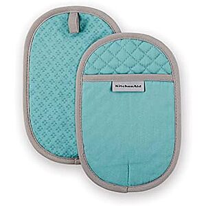 $6.89* | 2-Pack KitchenAid Asteroid Pot Holders (Aqua Sky) at Amazon